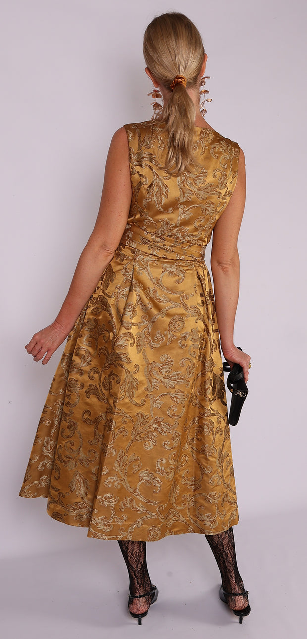 Magic Princess dress in Gold Silk Jacquard