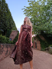 Just a Queen! Dress in brown silk