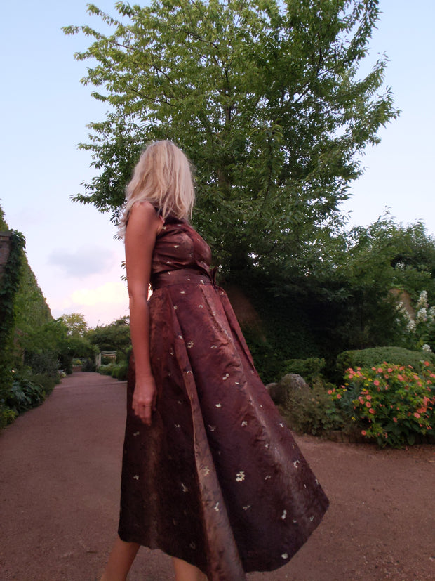 Just a Queen! Dress in brown silk